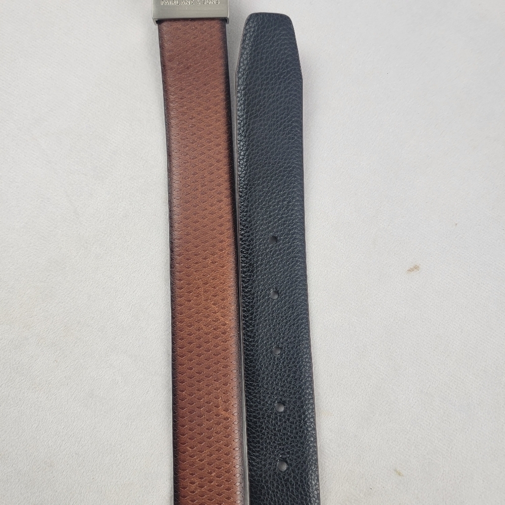 Fairlane & Sons reversible black and brown textured genuine leather belt Size 38 - Picture 5 of 5